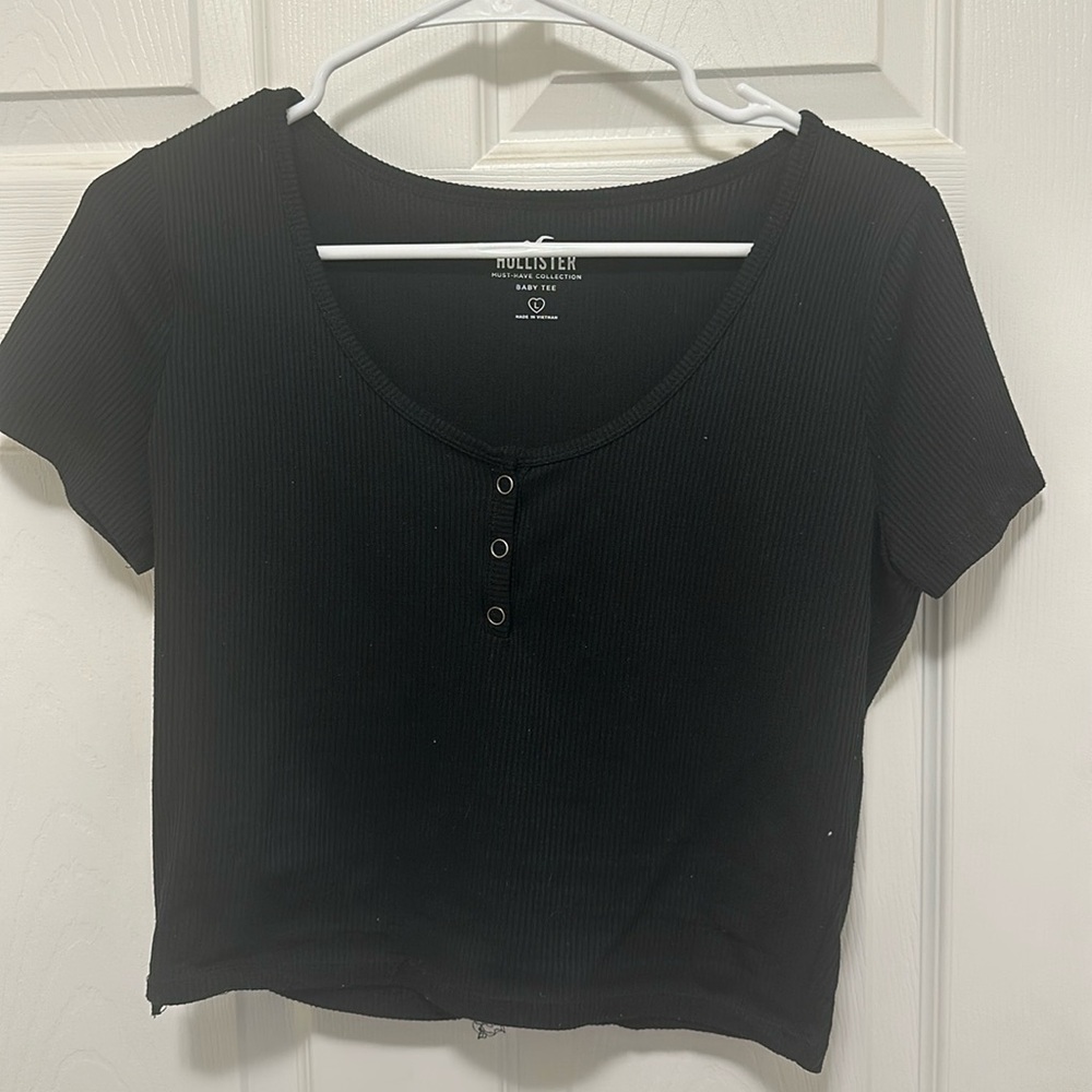 Hollister, Large, Black, Cropped.